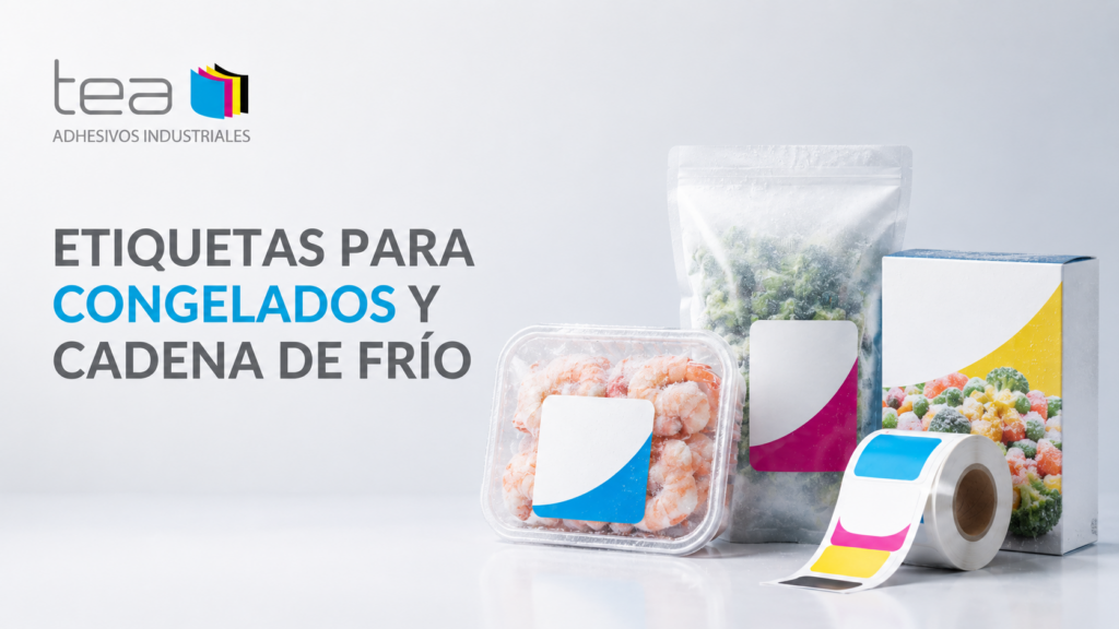 Etiquetas para congelados y cadena de frío aplicadas a envases alimentarios