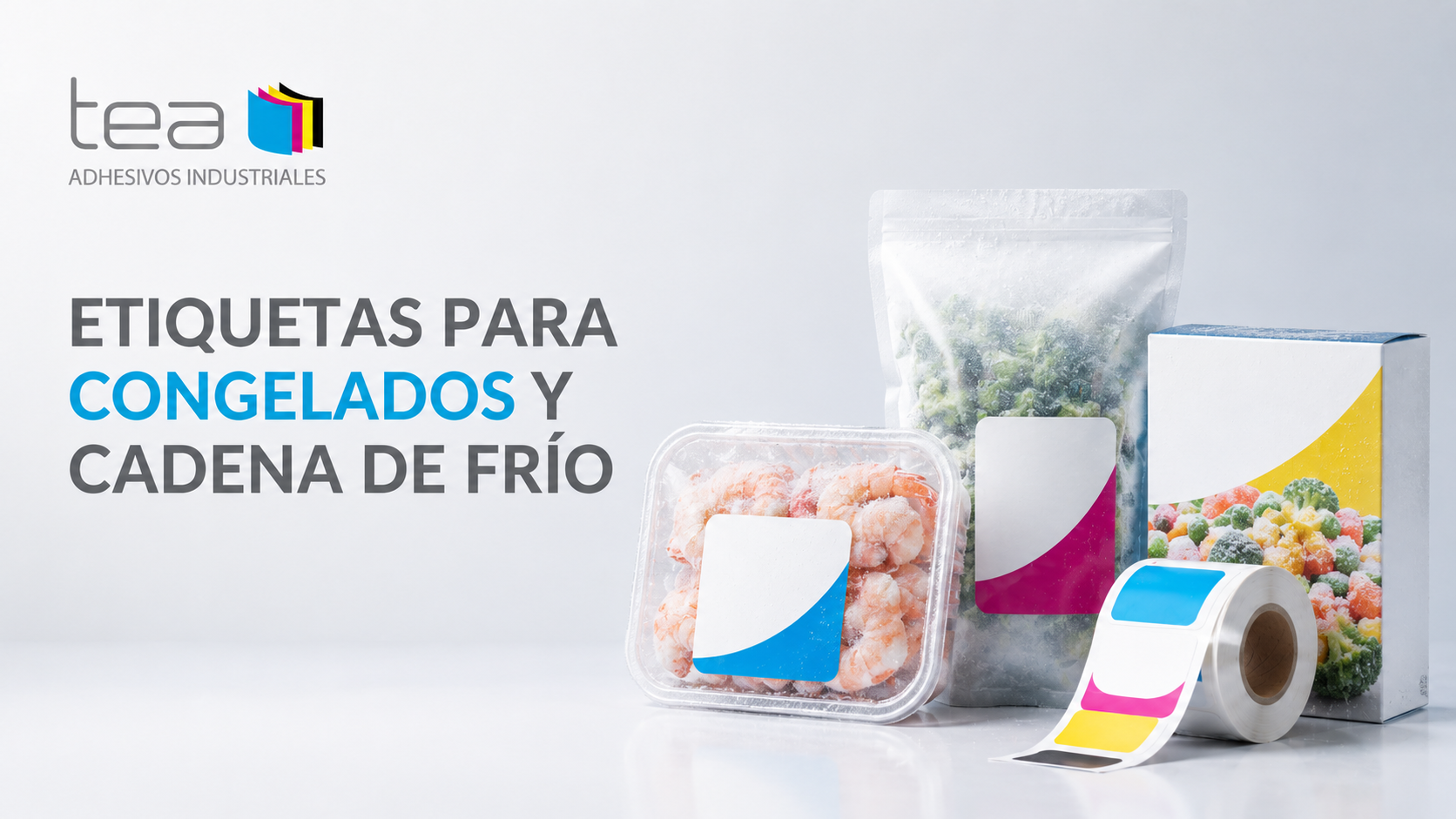 Etiquetas para congelados y cadena de frío aplicadas a envases alimentarios