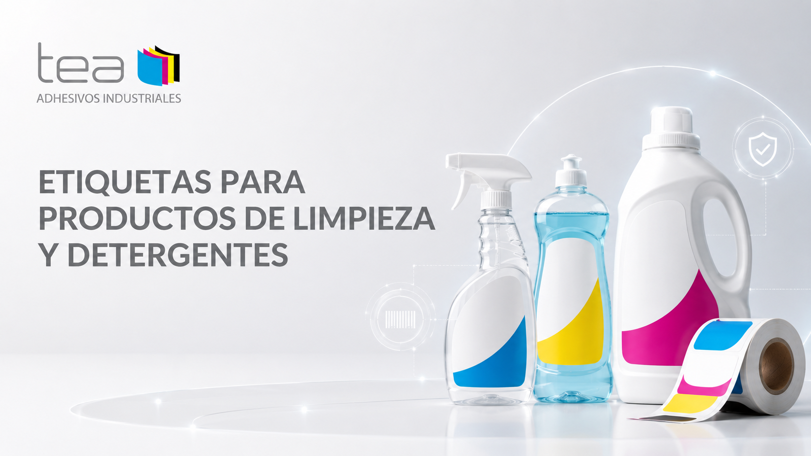 Etiquetas para productos de limpieza y detergentes con soluciones multipágina, QR y alta resistencia